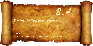 Bartánusz Anton névjegykártya